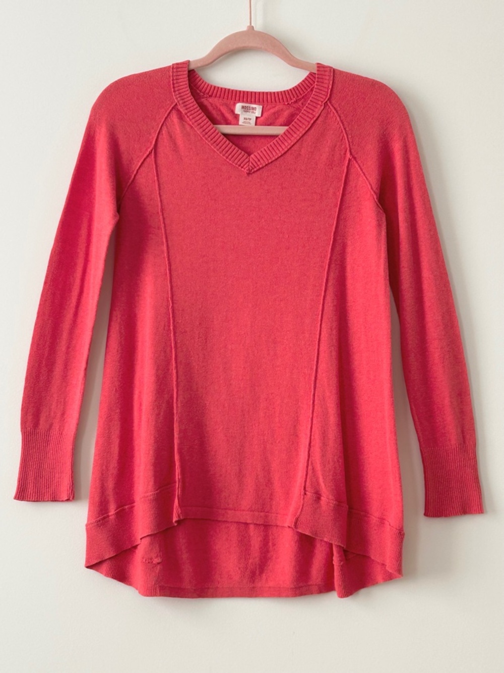 Mossimo Cotton & Wool Coral V-Neck Sweater